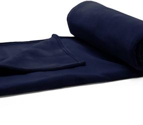 img 1 attached to 🛏️ Soft and Warm Full/Queen Vellux Blanket - Insulated for Home, Bed & Sofa - Navy, Pet-Friendly