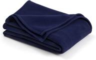 🛏️ soft and warm full/queen vellux blanket - insulated for home, bed & sofa - navy, pet-friendly logo