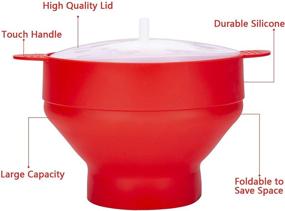 img 2 attached to 🍿 Entemah Original Silicone Microwave Popcorn Popper: BPA Free Collapsible Bowl with Lid and Handles