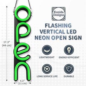 img 3 attached to 💡 Enhanced Visibility: Vertical LED Neon Open Sign Light for Business with ON &amp; Off Switch