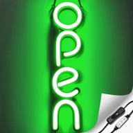 💡 enhanced visibility: vertical led neon open sign light for business with on &amp; off switch logo