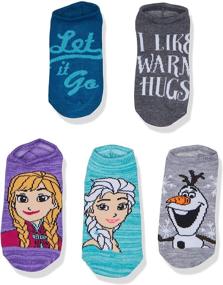 img 2 attached to 🧦 Adorable Disney Frozen Girls 5 Pack No Show Socks for Happy Feet