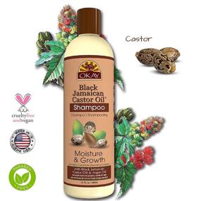 img 2 attached to OKAY Black Jamaican Castor Oil Shampoo: Repair, Moisturize & Grow Healthy Hair | Argan Oil Infused | All Hair Types | Paraben-Free, Silicone-Free, Sulfate-Free | 12 Oz, Pale Yellow