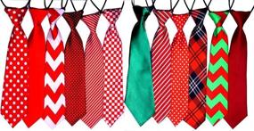 img 4 attached to 🎄 10-Pack Christmas Pet Ties for Large Dogs - Xmas Neckties, Bow Ties - Festive Dog Collar Grooming Accessories