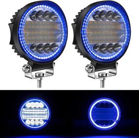 img 4 attached to 🚛 Yorkim 4.5" LED Pods - Bright Off-road Light Bar Combo with Blue Angel Eye Shape and Flash Strobe - Ideal for Trucks, SUVs, ATVs, and More - 2 Pack