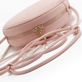 img 1 attached to DukeTea Women's Circular Crossbody Crossover Handbags & Wallets for Enhanced SEO