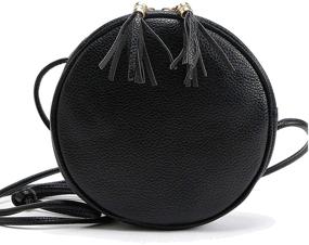 img 4 attached to DukeTea Women's Circular Crossbody Crossover Handbags & Wallets for Enhanced SEO