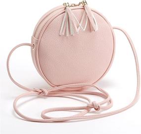 img 3 attached to DukeTea Women's Circular Crossbody Crossover Handbags & Wallets for Enhanced SEO