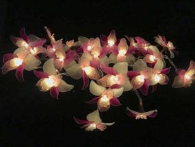 img 1 attached to 🌸 Thai Vintage Handmade 25 Orchid Flower Fairy String Lights - White, Pink, Purple - Perfect Wedding Party Decor 5m/ 1 Set by Thai Decorated