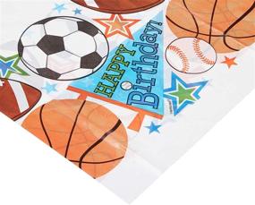 img 1 attached to 🎉 18-Piece Amscan Plastic Table Cover from Superstar Ball Sports Collection: Perfect for Birthdays!