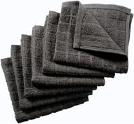 nirisha grey cotton terry dish cloths - 6 pack - 12 x 12 inches - 400 gsm - 100% ringspun 2 ply cotton - box weave - soft & high absorbent logo