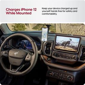 img 1 attached to 📱 TalkWorks Magnetic Gooseneck Car Dash or Windshield Cell Phone Stand Mount Charger for iPhone 12 – MagSafe Compatible - 15W Max Fast Charging Flexible Phone Holder for Apple iPhone 12, 12 Pro/Max, and 12 Mini