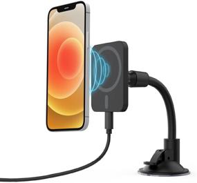 img 4 attached to 📱 TalkWorks Magnetic Gooseneck Car Dash or Windshield Cell Phone Stand Mount Charger for iPhone 12 – MagSafe Compatible - 15W Max Fast Charging Flexible Phone Holder for Apple iPhone 12, 12 Pro/Max, and 12 Mini