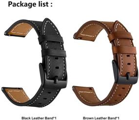 img 3 attached to 2 Pack of LDFAS Compatible 22mm Leather Bands with Black Buckle for Fossil Gen 5 Carlyle/Julianna/Garrett HR, Q Explorist, Gen 5E 44mm, Sport 43mm Smartwatches - Brown+Black