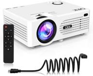 upgraded version: 4500 lumens mini projector - led portable video projector with 170'' display, 1080p support - compatible with tv stick, ps4, hdmi, vga, tf, av, usb logo