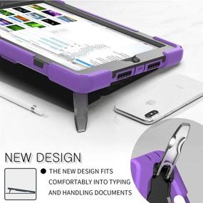 img 2 attached to 📱 ZenRich iPad 10.2 Case with Screen Protector, Pencil Holder, Kickstand, Hand & Shoulder Strap – Purple, 9th/8th/7th Gen, 2021/2020/2019 Released