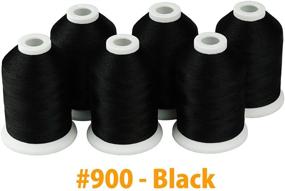 img 3 attached to 🧵 Simthread 6 Black 1000M(1100Y) Polyester Machine Embroidery Threads: Perfect for Brother, Babylock, Janome, Singer, Pfaff, Husqvarna, Bernina Embroidery and Sewing Machines