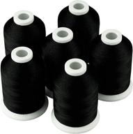 🧵 simthread 6 black 1000m(1100y) polyester machine embroidery threads: perfect for brother, babylock, janome, singer, pfaff, husqvarna, bernina embroidery and sewing machines logo