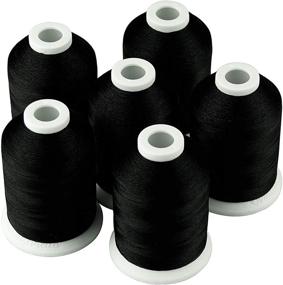 img 4 attached to 🧵 Simthread 6 Black 1000M(1100Y) Polyester Machine Embroidery Threads: Perfect for Brother, Babylock, Janome, Singer, Pfaff, Husqvarna, Bernina Embroidery and Sewing Machines