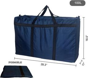 img 2 attached to 👜 Ultimate 100L Extra Large Storage Bags: Foldable, Waterproof, and Sturdy Tote Bag for Moving, Travel, and Under Bed Storage (Blue)