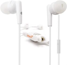 img 4 attached to High-Quality Headphone Earbuds with Mic, 3.5mm Splitter, Cable Organizer - Crystal Clear Sound - Free Style White