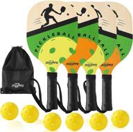 🏓 disuppo wood pickleball paddles set - 4 paddles, 6 balls, portable bag - 7-ply basswood construction, ultra cushioned grip - ideal for indoor/outdoor use by kids, men, women логотип