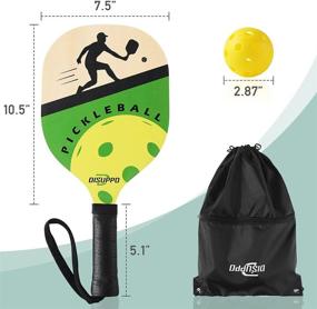 img 3 attached to 🏓 DISUPPO Wood Pickleball Paddles Set - 4 Paddles, 6 Balls, Portable Bag - 7-Ply Basswood Construction, Ultra Cushioned Grip - Ideal for Indoor/Outdoor Use by Kids, Men, Women