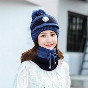 img 2 attached to Womens Beanie Knitted Winter Fleece