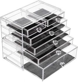 img 4 attached to 📦 iPEGTOP Makeup Organiser: Clear Acrylic Cosmetic Storage Box with 6 Stackable Drawers - Dust-Proof & Waterproof