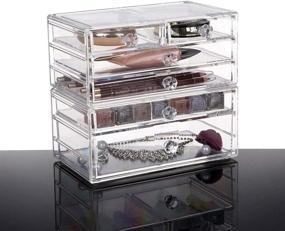 img 2 attached to 📦 iPEGTOP Makeup Organiser: Clear Acrylic Cosmetic Storage Box with 6 Stackable Drawers - Dust-Proof & Waterproof