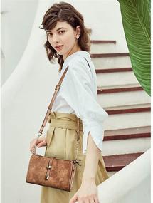 img 3 attached to Stylish CLUCI Leather Vintage Crossbody Bags: Small Fashionable Shoulder Purses for Women with Adjustable Strap - Perfect for Travel