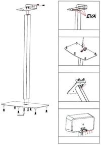 img 1 attached to Крепление для динамика Sonos из усиленной стали - держатель 2-го поколения для Play 5 с лотком для динамика размером 14,3 x 6,5 дюйма - подставка размером 14,5 x 9,4 дюйма - покрытие порошковой краской - Pyle PSTNDSON17, черный