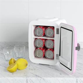 img 3 attached to 🧊 Euhomy Mini Fridge for Bedroom, 4L / 6 Cans Portable Fridge &amp; Electric Cooler and Warmer, Car Fridge with AC/DC, Small Fridge for Room, Office, and Dorm. Pink Mini Fridge for Skincare and Cosmetics.