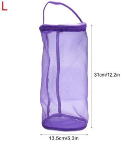 img 3 attached to Multipurpose Mesh Bag: Lightweight Portable Yarn Wool Organizer Tote - Purple, Large Size