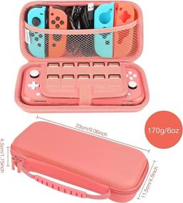 img 3 attached to 🎮 HEYSTOP Switch Lite Carrying Case with Soft Glitter TPU Protective Cover + Games Card + 6 Thumb Grip Caps – Pink Nintendo Switch Lite Accessories Kit