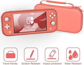 img 2 attached to 🎮 HEYSTOP Switch Lite Carrying Case with Soft Glitter TPU Protective Cover + Games Card + 6 Thumb Grip Caps – Pink Nintendo Switch Lite Accessories Kit