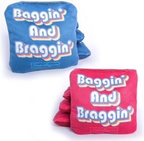 img 4 attached to 🌽 Full Set of 8 Professional Cornhole Bags - Regulation Bean Bags with Durable Resin Filling - Weather Resistant & Proudly Made in The USA - Featuring 6 Hilarious Designs - Dual-Sided: Slick & Stick