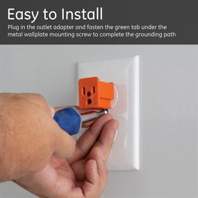 img 1 attached to 🔌 GE Polarized Grounding Outlet Extender, 2 Pack - Easy Installation, Turn 2-Prong into 3, UL Listed - Indoor Use, Orange