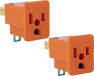🔌 ge polarized grounding outlet extender, 2 pack - easy installation, turn 2-prong into 3, ul listed - indoor use, orange logo