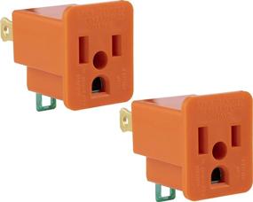 img 4 attached to 🔌 GE Polarized Grounding Outlet Extender, 2 Pack - Easy Installation, Turn 2-Prong into 3, UL Listed - Indoor Use, Orange