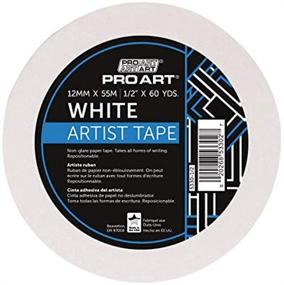 img 1 attached to 🎨 PRO ART Artist Tape 1/2-inch x 60-Yard Roll - Premium Quality White Tape for Art Projects