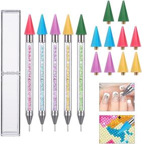 img 4 attached to 🖌️ ORNOOU 5-Piece Diamond Painting Wax Pen Set: Includes 10 Wax Tips for Replacement - No Wax, Clay, or Glue Required! Self-Adhesive Drill Pen Kit with 15 Pcs for DIY Crafts and Nail Art