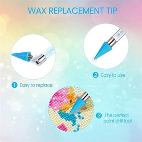 img 1 attached to 🖌️ ORNOOU 5-Piece Diamond Painting Wax Pen Set: Includes 10 Wax Tips for Replacement - No Wax, Clay, or Glue Required! Self-Adhesive Drill Pen Kit with 15 Pcs for DIY Crafts and Nail Art