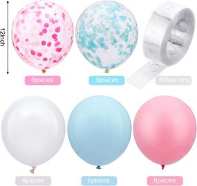 img 1 attached to 🎉 Vibrant 35-Piece Gender Reveal Party Decor Kit: Multicolor Confetti, Mylar, Latex Balloons + Garland, Tinsel Foil Fringe Curtain, Blue & Pink Balloon Arch Strip