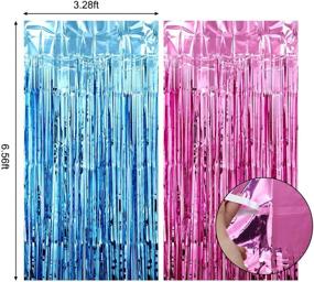 img 3 attached to 🎉 Vibrant 35-Piece Gender Reveal Party Decor Kit: Multicolor Confetti, Mylar, Latex Balloons + Garland, Tinsel Foil Fringe Curtain, Blue & Pink Balloon Arch Strip