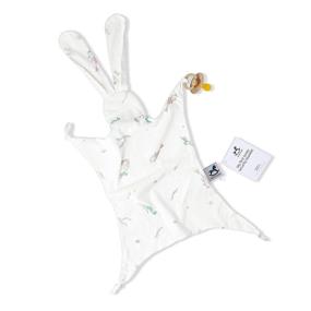 img 4 attached to 🐇 Gootoosh Bunny Baby Security Blanket – Organic Cotton Baby Lovey – Soft Unisex Blanket for Newborns, Infants, Toddlers (Ivory/Mermaid Print)