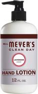 mrs. meyer's clean day hand lotion: non-greasy moisturizer with essential oils for dry hands, lavender scent - cruelty free formula, 12 oz logo