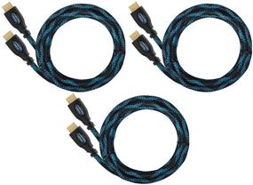 img 3 attached to 🔌 Кабель HDMI Twisted Veins длиной 3 фута 3 шт. - Превосходное высокоскоростное соединение с Ethernet, поддержка HDR 4K 60 Гц HDMI 2.0b на большинстве устройств (может предложить 4K 30 Гц на некоторых устройствах)