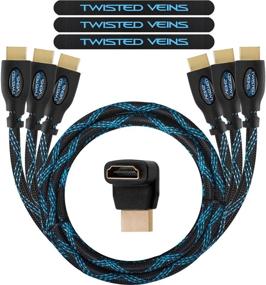 img 4 attached to 🔌 Кабель HDMI Twisted Veins длиной 3 фута 3 шт. - Превосходное высокоскоростное соединение с Ethernet, поддержка HDR 4K 60 Гц HDMI 2.0b на большинстве устройств (может предложить 4K 30 Гц на некоторых устройствах)