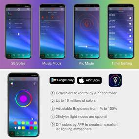 img 3 attached to Автомобильная светодиодная полоса 48 светодиодов, внутреннее освещение, контроллер приложений, мультицветовая музыкальная влагозащищенная система освещения для автомобиля, набор для творчества, аксессуары для автовечеринок, автомобильное зарядное устройство, DC 12V.